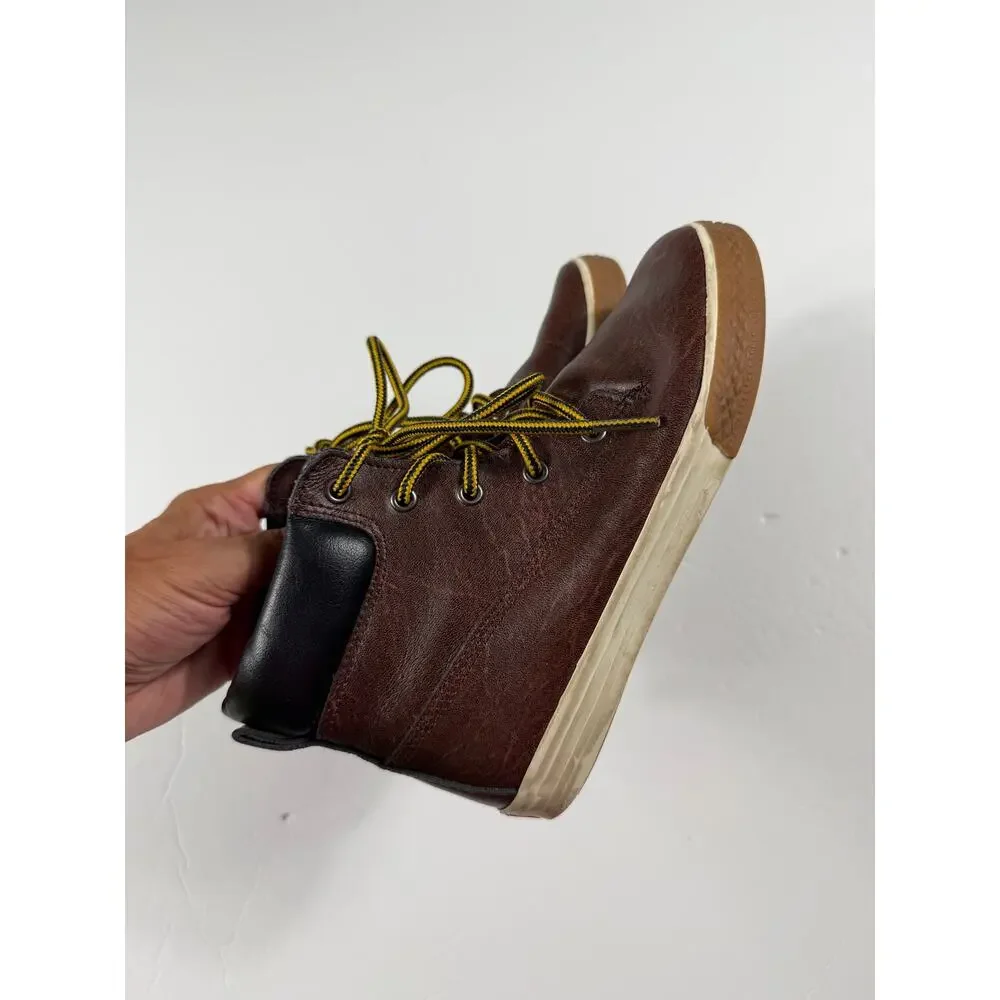 Hanna Andersson Leather High Top Sneaker Boots Brown Size 2 big kid